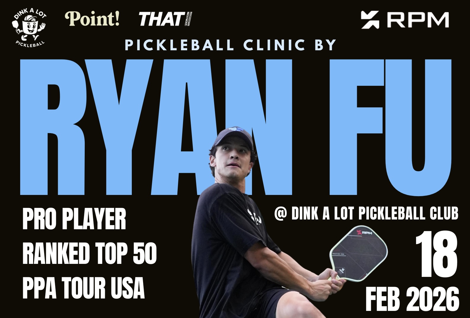 Ryan Fu Ryan Fu - Play with Pro for a FREE! RPM Paddle (19.30-21.00) | DIP